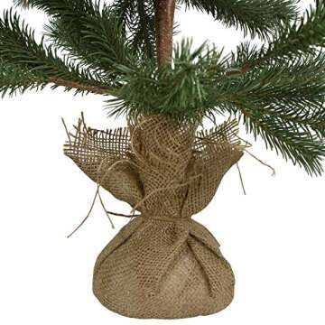 Northlight Real Touch™ Ponderosa Pine Medium Artificial Christmas Tree with Jute Base – Unlit - 3'