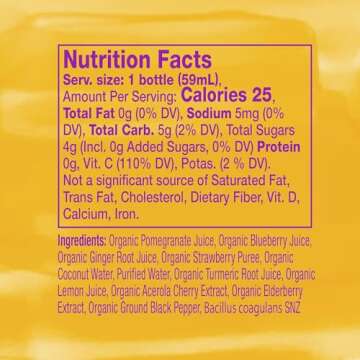 Vive Organic Immune Support Elderberry Shot, Cold-Pressed Turmeric & Ginger, Gluten Free, Vegan, Immunity Boost Elderberry, 2 Fl Oz (Pack of 12)