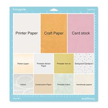 Funnygame Light Grip Cutting Mat 12x12, Blue Sticky Mat 3 Pack for Cricut Maker 3/Maker/Explore 3/Air 2/Air/One, Suit for HTV/Cardstock/Paper/Adhesive Vinyl and other Accessories