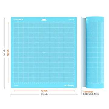 Funnygame Light Grip Cutting Mat 12x12, Blue Sticky Mat 3 Pack for Cricut Maker 3/Maker/Explore 3/Air 2/Air/One, Suit for HTV/Cardstock/Paper/Adhesive Vinyl and other Accessories