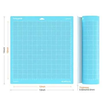Funnygame Light Grip Cutting Mat 12x12, Blue Sticky Mat 3 Pack for Cricut Maker 3/Maker/Explore 3/Air 2/Air/One, Suit for HTV/Cardstock/Paper/Adhesive Vinyl and other Accessories