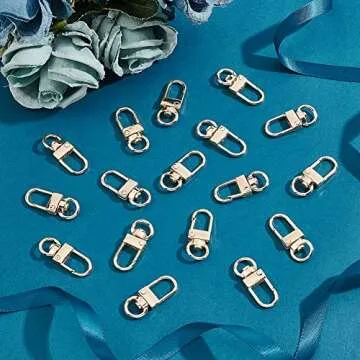 PH PandaHall Key Chain Clips - 30 Golden Metal Lobster Claw Clasps for DIY Crafts