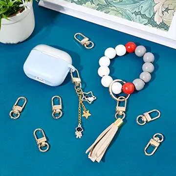 PH PandaHall Golden Key Chain Clips Pack for Crafts