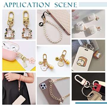 PH PandaHall Golden Key Chain Clips Pack for Crafts