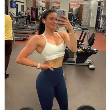 Aoxjox Women's Workout Sports Bras Fitness Backless Padded Amor Low Impact Bra Yoga Crop Tank Top (White, Small)