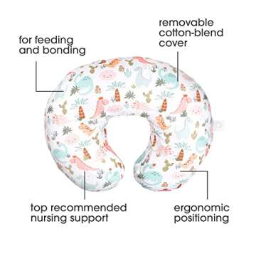 Boppy Nursing Pillow Original Support, Blush Baby Dino, Ergonomic Nursing Essentials for Bottle and ...