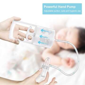 Pumpinose Nasal Aspirator for Baby and Toddler Nose Clearing with Hand Pump and Non-Invasive Tip for...