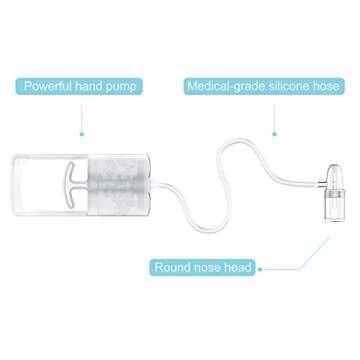 Pumpinose Nasal Aspirator for Baby and Toddler Nose Clearing with Hand Pump and Non-Invasive Tip for Quick, Quiet Suction, Clear Clogged Passages & Boogers, Co-Branded with CHIBOJI (2 Fingers Handle)