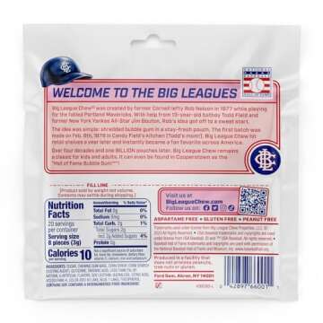 Big League Chew Ground Ball Grape Bubble Gum Pack of 12