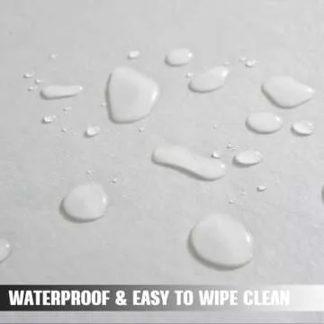 Honellaty Waterproof Vinyl Rectangle Tablecloth with Flannel Backing, Spillproof Stain Resistant Wipeable Pastic Table Cloth for Dining, Party and Outdoor Use (52" x 70", Off White)