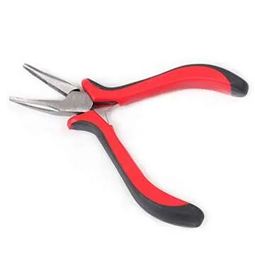 Hair Extension Kit Pliers Pulling Hook Bead Device Tool Kits and 200PCS Black Silicone Lined Micro Rings