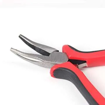 Hair Extension Kit Pliers Pulling Hook Bead Device Tool Kits and 200PCS Black Silicone Lined Micro Rings