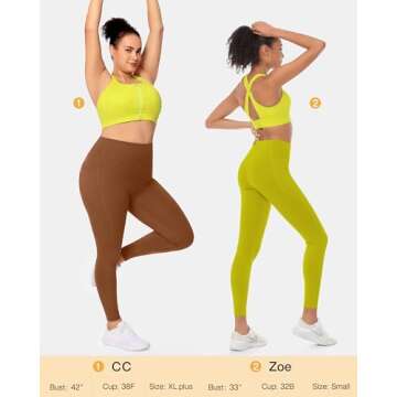 VFUS Zip Front Adjustable High Impact Sports Bras for Women Large Breasts Full Coverage Workout Runn...