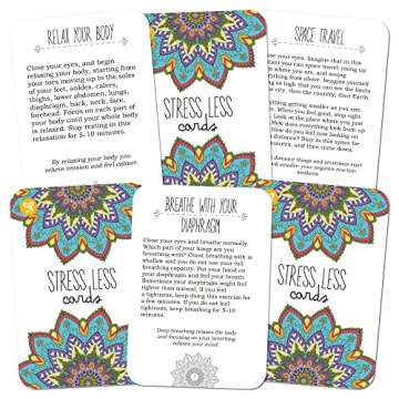 Sunny Present Stress Less Cards - 50 Mindfulness & Meditation Exercises - Self Care Cards That Helps...