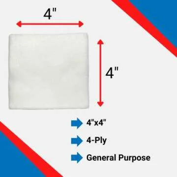 Essentials Non-Sterile Gauze Sponges – 200 Count, 4-Ply, 4’’ x 4’’ Gauze Pads, One Package, Non-Woven Gauze Sponges, Wound Care Product for First Aid Kit/Medical Facilities