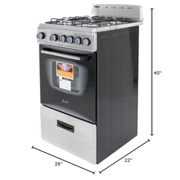 Avanti GR2013CSS 20" Black & Stainless Steel Gas Range