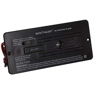 SAFE T ALERT 30-442-P-BL RV Trailer Classic Lp Gas Alarm Flush Mount Black