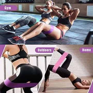 Resistance Bands for Legs and Butt, Exercise Bands Set Anti Slip Elastic Booty Hip Bands, 3 Levels Workout Bands Sports Fitness Loop Band for Squat Glute Hip Training