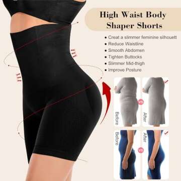Lelinta Shapewear Shorts For Women Tummy Control High Waist Body Shaper Compression Thigh Slimmer Bu...