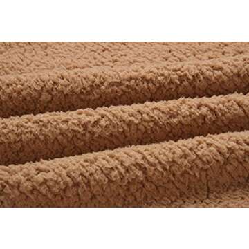 ECOWISH Women Jacket Winter Coat - 2023 Fur Fleece Long Sleeve Sherpa Faux Fuzzy Fall Teddy Fluffy Zip Lapel Outfits Camel Medium