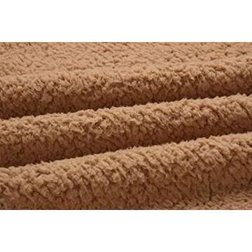 ECOWISH Women Jacket Winter Coat - 2023 Fur Fleece Long Sleeve Sherpa Faux Fuzzy Fall Teddy Fluffy Zip Lapel Outfits Camel Medium