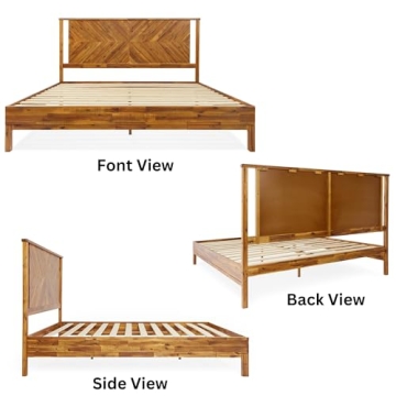 Bme Vivian Rustic Acacia Bed Frame with Headboard