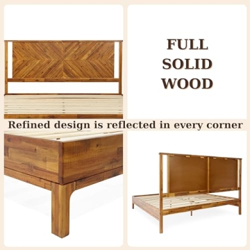 Bme Vivian Rustic Acacia Bed Frame with Headboard