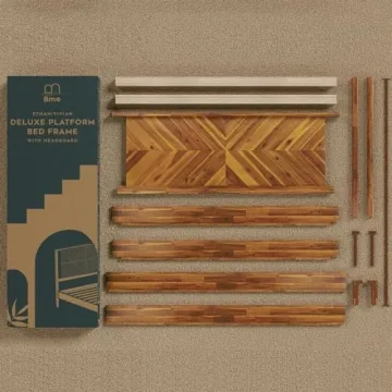 Bme Vivian Rustic Acacia Bed Frame with Headboard