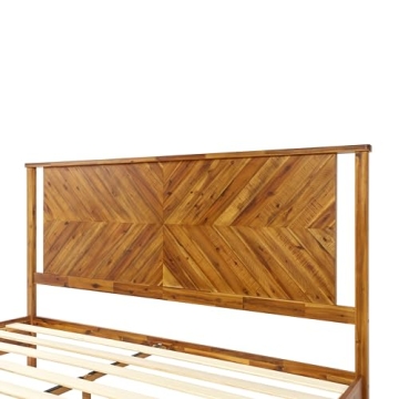 Bme Vivian Rustic Acacia Bed Frame with Headboard