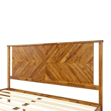Bme Vivian Rustic Acacia Bed Frame with Headboard