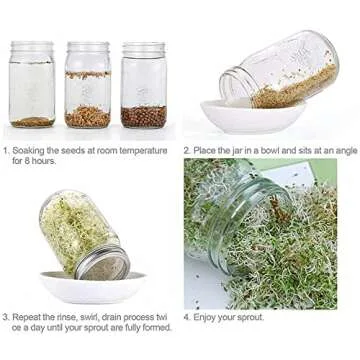 Mason Jar Shaker Lids 316 Stainless Steel Wide Mouth Mason Jar Mesh Sprouting Strainer Lids Kits for Mason Jars Canning Lid 4 Pack Silver