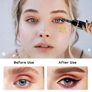 URSOBTF Heated Eyelash Curlers, Electric Eyelash Curler Type C Rechargeable, Heated Lash Curler for Women Natural Eye Lash Curler Makeup Tool with Eyelash Comb, 24 Hours Long Lasting - Black