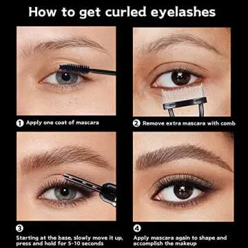 URSOBTF Heated Eyelash Curlers, Electric Eyelash Curler Type C Rechargeable, Heated Lash Curler for Women Natural Eye Lash Curler Makeup Tool with Eyelash Comb, 24 Hours Long Lasting - Black