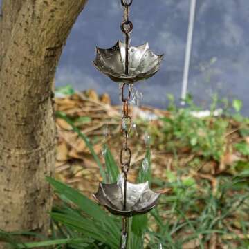 Topadorn 72" Metal Rain Chain - Elegant Gutter Solution