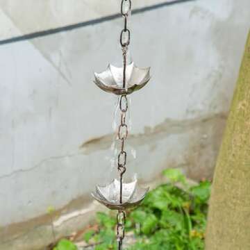 Topadorn 72" Metal Rain Chain - Elegant Gutter Solution