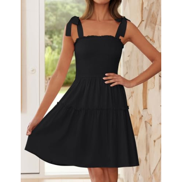 ZESICA Women's Summer Spaghetti Strap Mini Dress