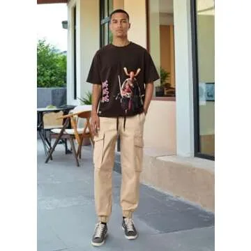 ITALYMORN Khaki Cargo Joggers for Men - Versatile Comfort