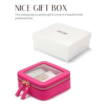 Mini Makeup Bag Hot Pink Travel Case for Women