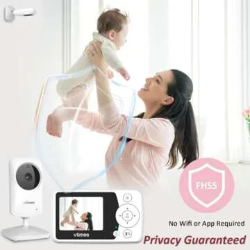 VTimes Video Baby Monitor with Camera and Audio No WiFi 2.4" Screen, Portable Baby Camera, Baby Camera Monitor Night Vision, 1000ft Range, 2X Zoom, Ideal for Baby Elderly Pet (NO Charging Plug)