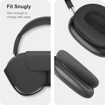 MOLOPPO Case Cover for AirPods Max Headphones, Clear Soft TPU Skin Anti-Scratch, Transparent Accessories Ultra Protective Cover for Apple AirPods Max (2024/2020), Clear Space Gray