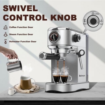 Beiooya Espresso Machine 20 Bar for Home Coffee Lovers