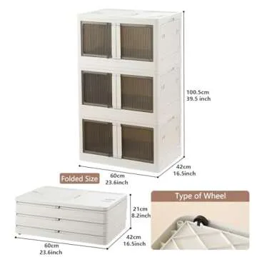 Juoe Collapsible Storage Bins with Lids for Home Organization