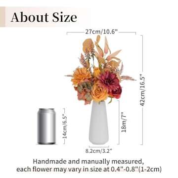 BLOSMON Fall Flower Arrangements for Thanksgiving: Autumn Floral Bouquet Artificial in Vase for Home...
