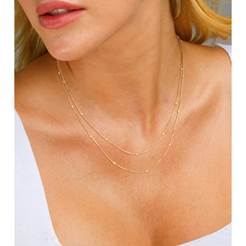 CHESKY Gold Layered Choker Necklace for Women