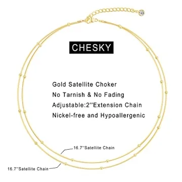 CHESKY Gold Layered Choker Necklace for Women