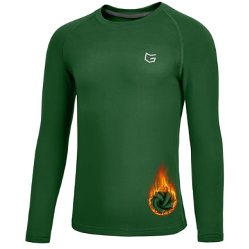 G Gradual Youth Boys Compression Thermal Long Sleeve Shirt - Green
