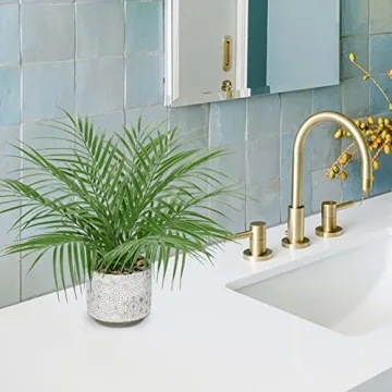 Hollyone Large 16" Faux Potted Palm Plant for Home Decor