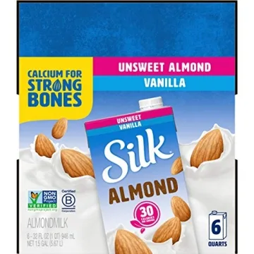 Silk Almond Milk Unsweetened Vanilla, Pack of 6