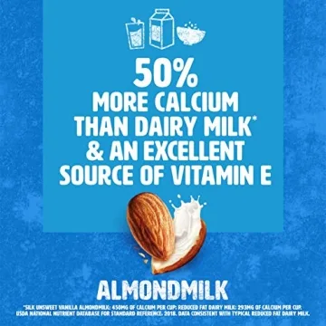 Silk Almond Milk Unsweetened Vanilla, Pack of 6