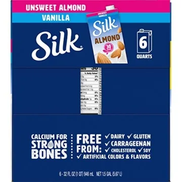 Silk Almond Milk Unsweetened Vanilla, Pack of 6